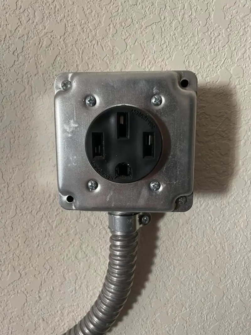 NEMA 14-50 outlet installed for Electrical Panel Upgrade in West Springfield